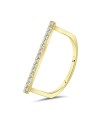 Slim Straight Line With CZ Stone Silver Ring NSR-4139